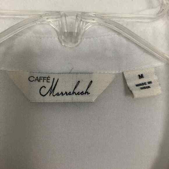 Anthropologie Cafe Marrahcoh Boho White Bell Sleeve Top Size Medium - Picture 2 of 11